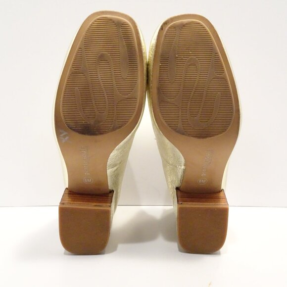 Gentle Souls Kenneth Cole Ethan Loafer Size 6 Gold Leather Block Heel Kiltie - Picture 5 of 6